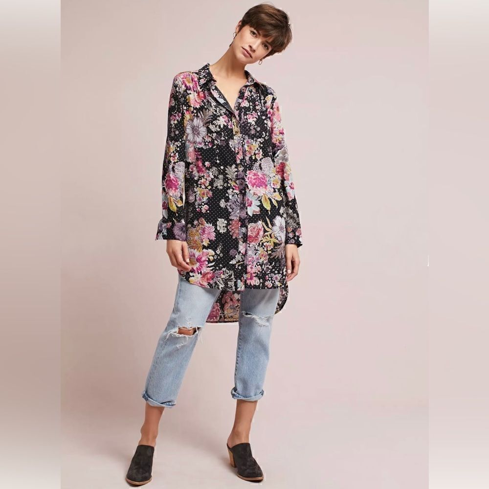 Anthropologie Maeve floral Autumnal Tunic top